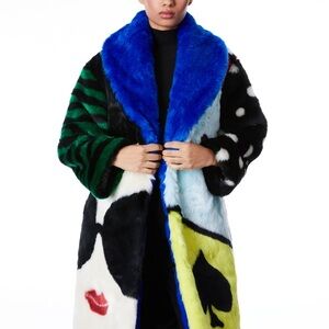 Alice + Olivia Multicolor Faux Fur Teddy Jacket RARE!!!